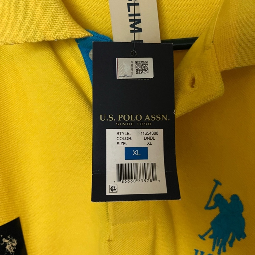 U.S. Polo Assn. Yellow Polo Shirt slim fit - Picture 2 of 5